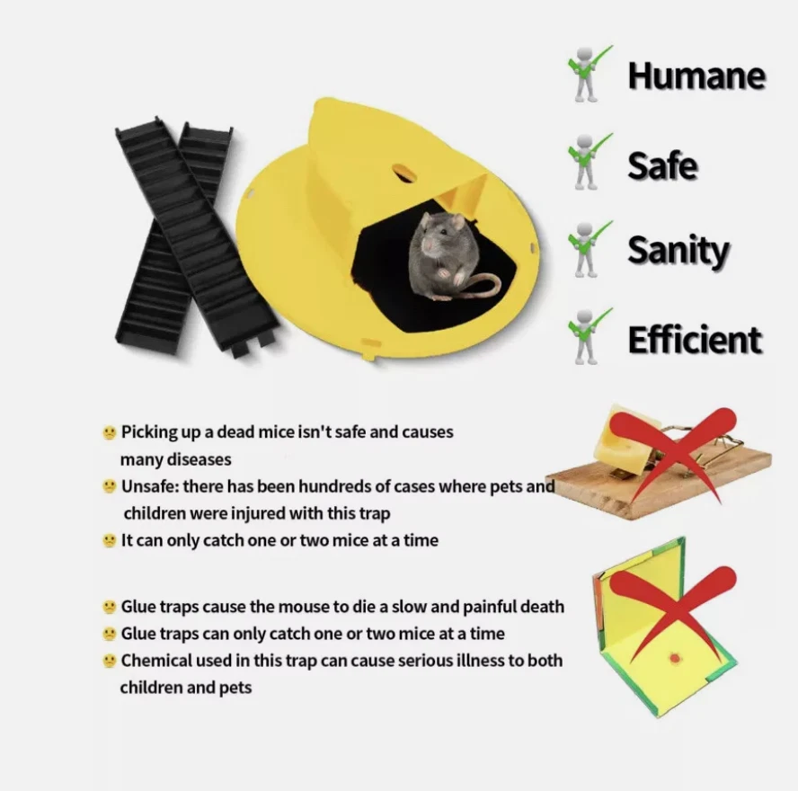 Paquete de 4 trampas para ratones cubo 2025 actualizado envío rápido desde ee. uu. ratonera Foto 4 de 4