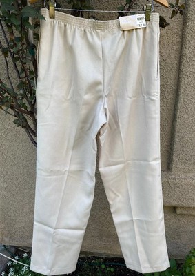 White Stag Pants Size 10 Petite Elastic Waist Flat Front Beige Hand Pockets  NEW! | eBay