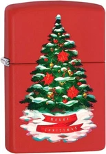 Zippo 61515 Merry Christmas Tree Red Matte Lighter