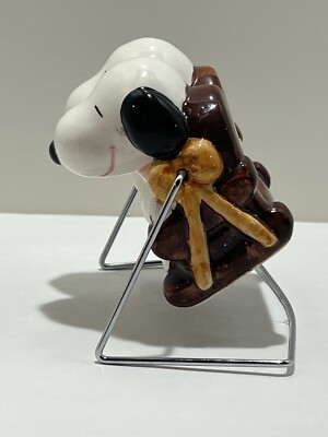 Rare! Snoopy Peanuts Ceramic Balancing Bank 3”x3” Shanghai