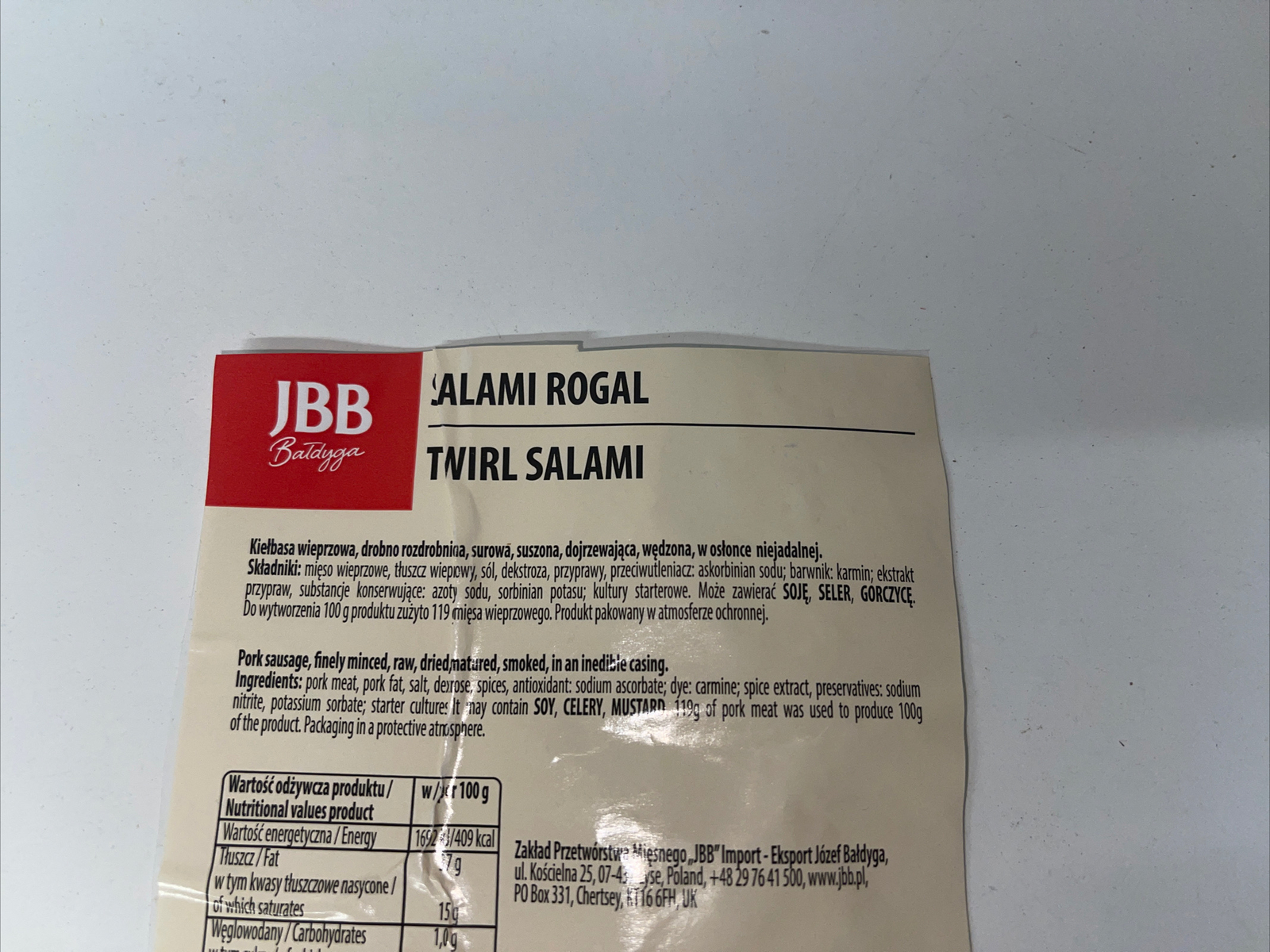 polish salami Rogal 1kg fine cut smoked pork salami , not milan