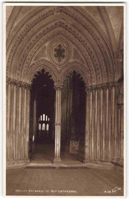 Ely Kathedrale Galiläa Eingang - Vintage Walter Scott Echt Foto Postkarte W24