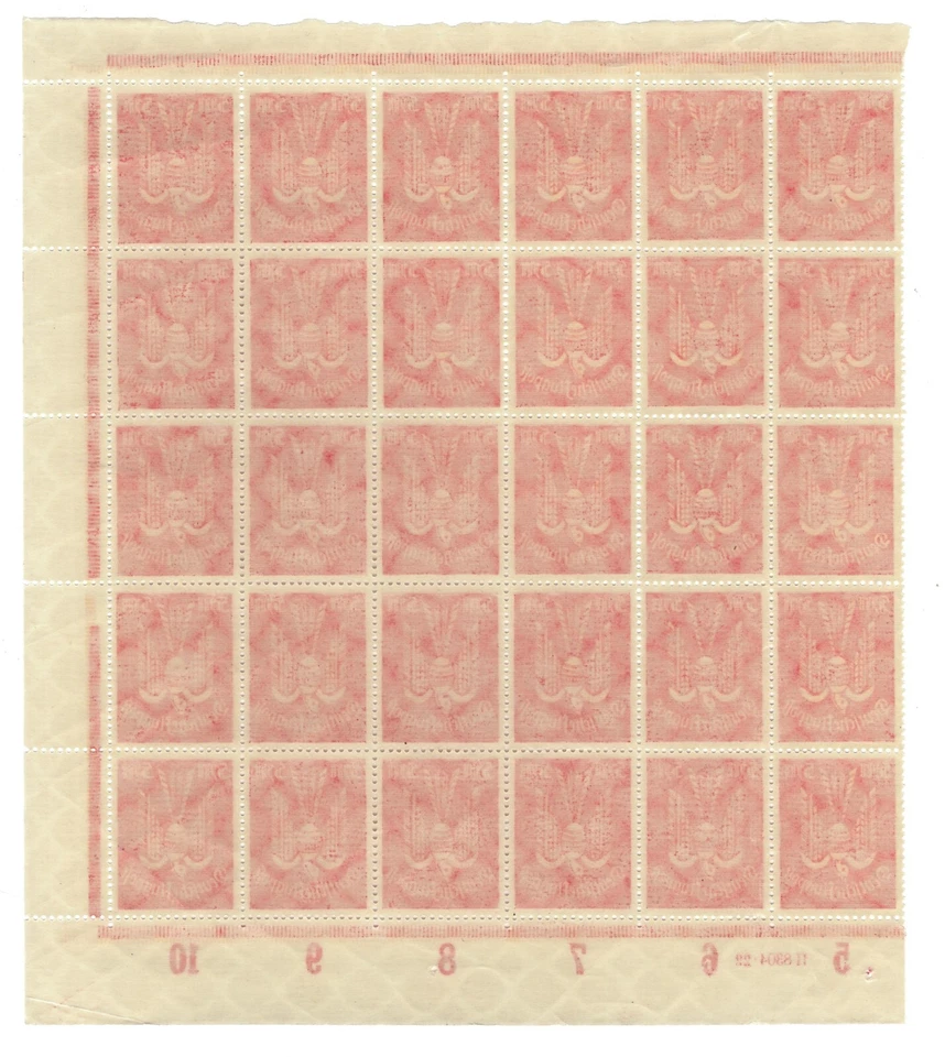 Germany Weimar Republic 1922 ☀ Airmail 5Mk. Orange Mi.218 (5x6) with HAN ☀ MNH** - Image 2 of 2