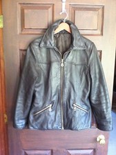 Womens Fitted Brown Leather Jacket With Thinsulate Lining Large