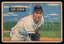 1951 Bowman #83 Carl Scheib Philadelphia Athletics