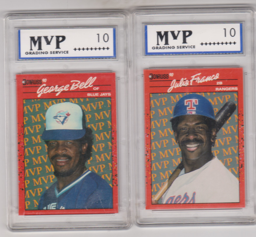 Lot of 2 - 1990 Donruss - GRADED GEM MINT 10 - George Bell & Julio Franco!!!