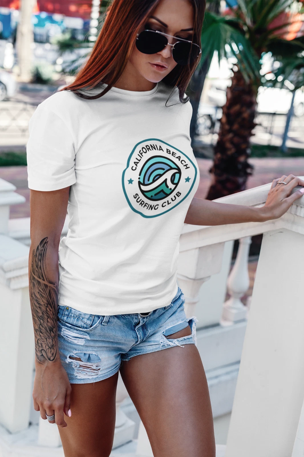 California Beach Surfing Club Short-Sleeve Womens Mens Unisex T-Shirt