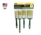Richard 100% Polyester Paint Brush 4 Piece Set Plastic Handle 1" 1-1/2" 2" & 3"