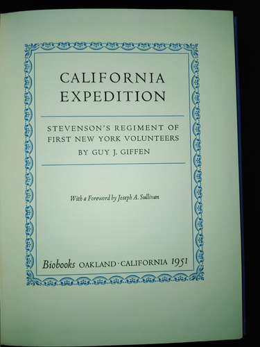 California Expedition von Guy J. Giffen 1951 HC Erstausgabe nur 650 Exemplare
