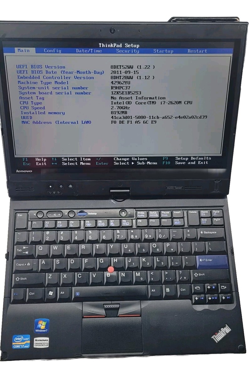 Lenovo ThinkPad X220 Tablet i7 2.70GHz/4GB/128gb SSD Windows 11