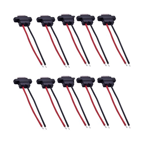 10pcs IP67 Welding 2Pin Waterproof TYPE-C Female Power Charging Socket Adapter - Afbeelding 3 van 7
