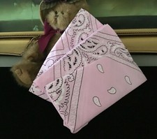 NEW LOT OF 3 Unisex 100 Cotton Paisley Bandana Head Wrap Scarf Pink 22'' X 22''