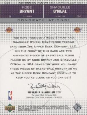 2000-01 SP Game Floor Edition - Kobe Bryant/Shaquille O'Neal #C25