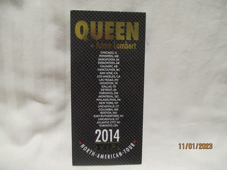 QUEEN + ADAM LAMBERT NORTH AMERICAN TOUR 2014 VIP CONCERT STUB - Image 2 of 2