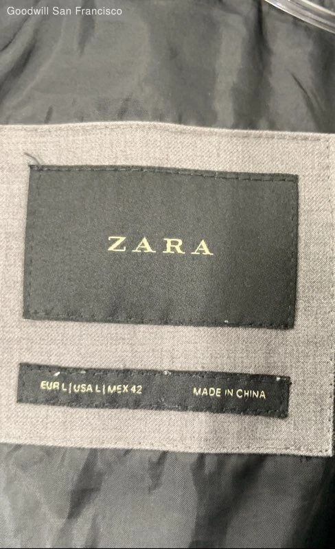 ZARA Men's Quilted Jacket Size L Gray - Image 3 of 4