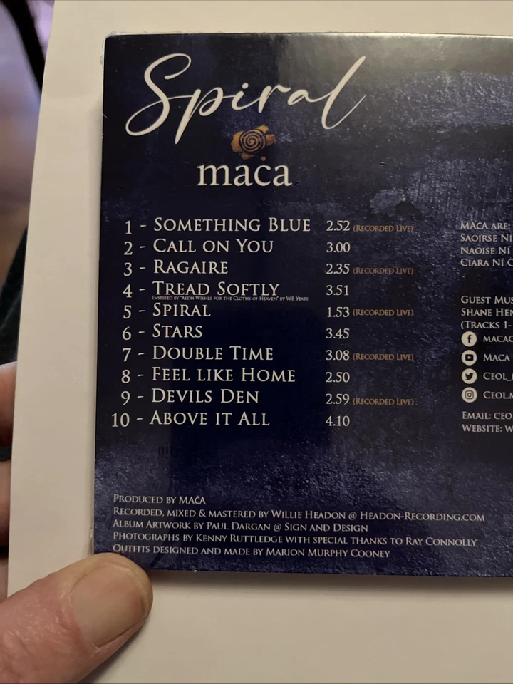 MACA - SPIRAL. CD Album. Irish Folk Music. Vocal. Sealed. - Image 3 of 4