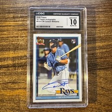 2026 Topps Carson Williams 1991 Autograph Auto #91A-CW Rays RC CGC 10 GEM MINT