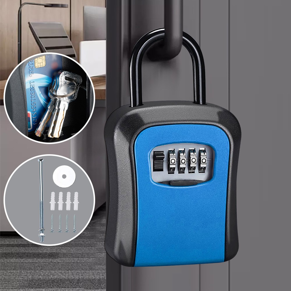 Key Safe 4-Digit Combination Lock Box Wall Mount Storage Safe Security