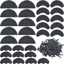 30PCS Heel Plates Black Heel Taps Rubber Tips Sole Heel Repair Pad Replacement w