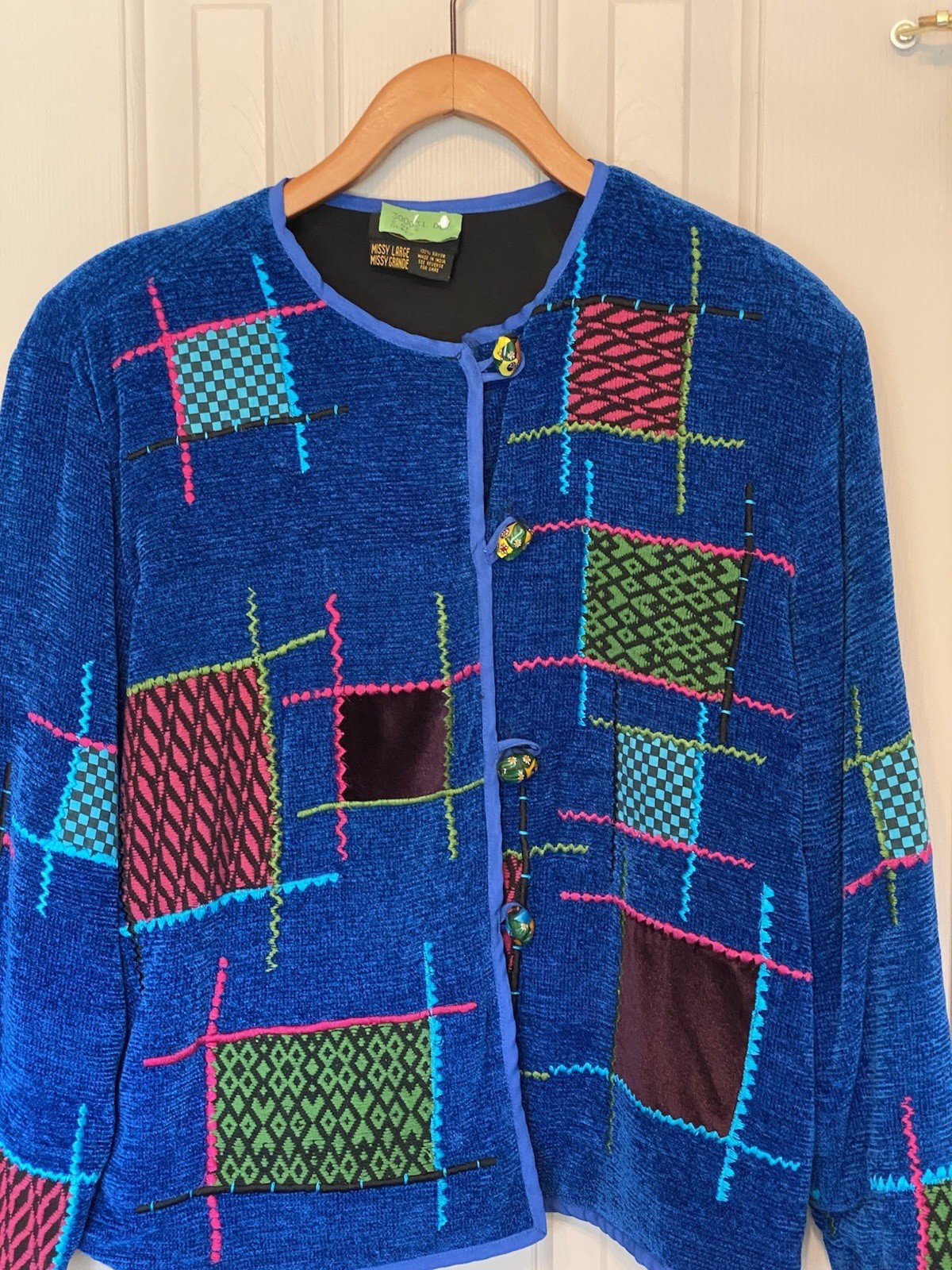 Allure Velour Velvet Patchwork Jacket Women’s Siz… - image 3