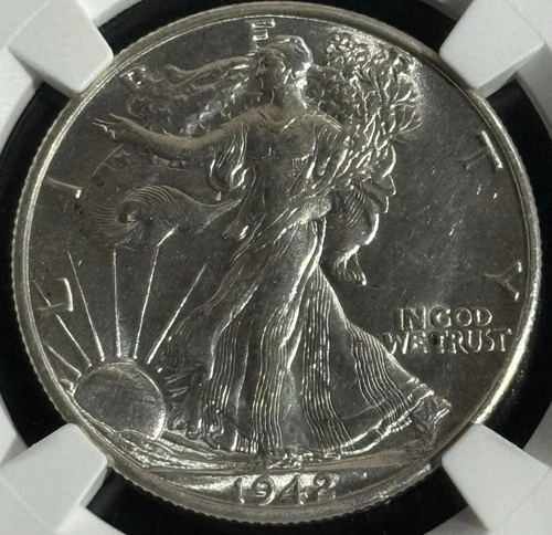 1942 D Walking Liberty Silver 50C NGC AU 58