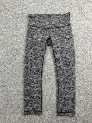 Lululemon Wunder Under Crop Leggings Women's 4 Gray Digi Pixi Full-On Luxtreme