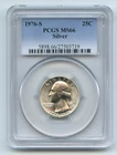 1976 S 25C Silver Washington Quarter PCGS MS66