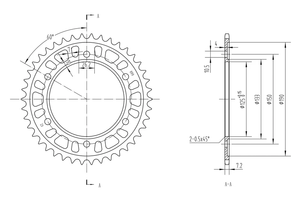 For KTM 1190 2014-2016 BikeMaster 965280 525 Series Sprocket Foto 2 de 2