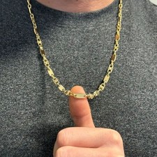 🇮🇹 Plattenkette 585 14K vergoldet 55 cm Premium Qualität Made in Italy