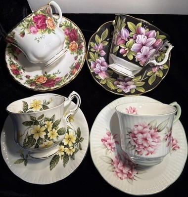 4 Sets Vintage Tea & Cups Saucers Royal Albert Paragon Queens SUPERB