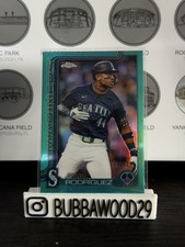 2025 Topps Chrome Julio Rodríguez Aqua Refractor /199 #261 Seattle Mariners