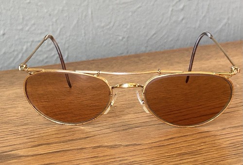 Vintage Ray Ban Sunglasses Bausch & Lomb Aviator Deco Gold Tone USA - Image 1