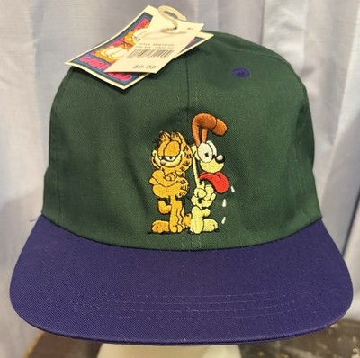 Garfield And Odie NOS 90s Snap Back Embroidered Trucker Hat By Accessory Network