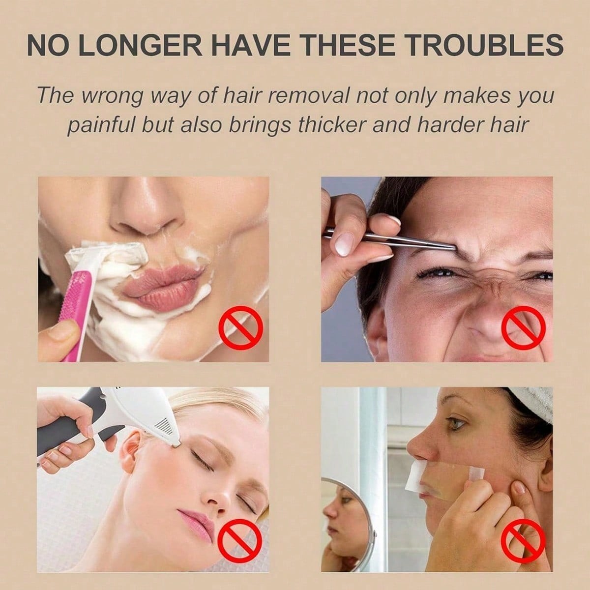 Facial Depilatory Cream, Coconut Facial Hair Removal Cream for Women for Uppe