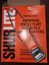 SHURLITE 3001 SINGLE FLINT ROUND FILE SPARK LIGHTER, 10 PACK