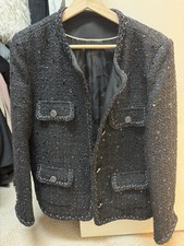 Black Rose Spring Tweed Handwoven Chanel-Style Jacket   Women
