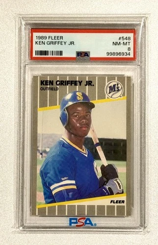 1989 Fleer Baseball Ken Griffey Jr. RC Rookie PSA 8 #548 Seattle Mariners HOF