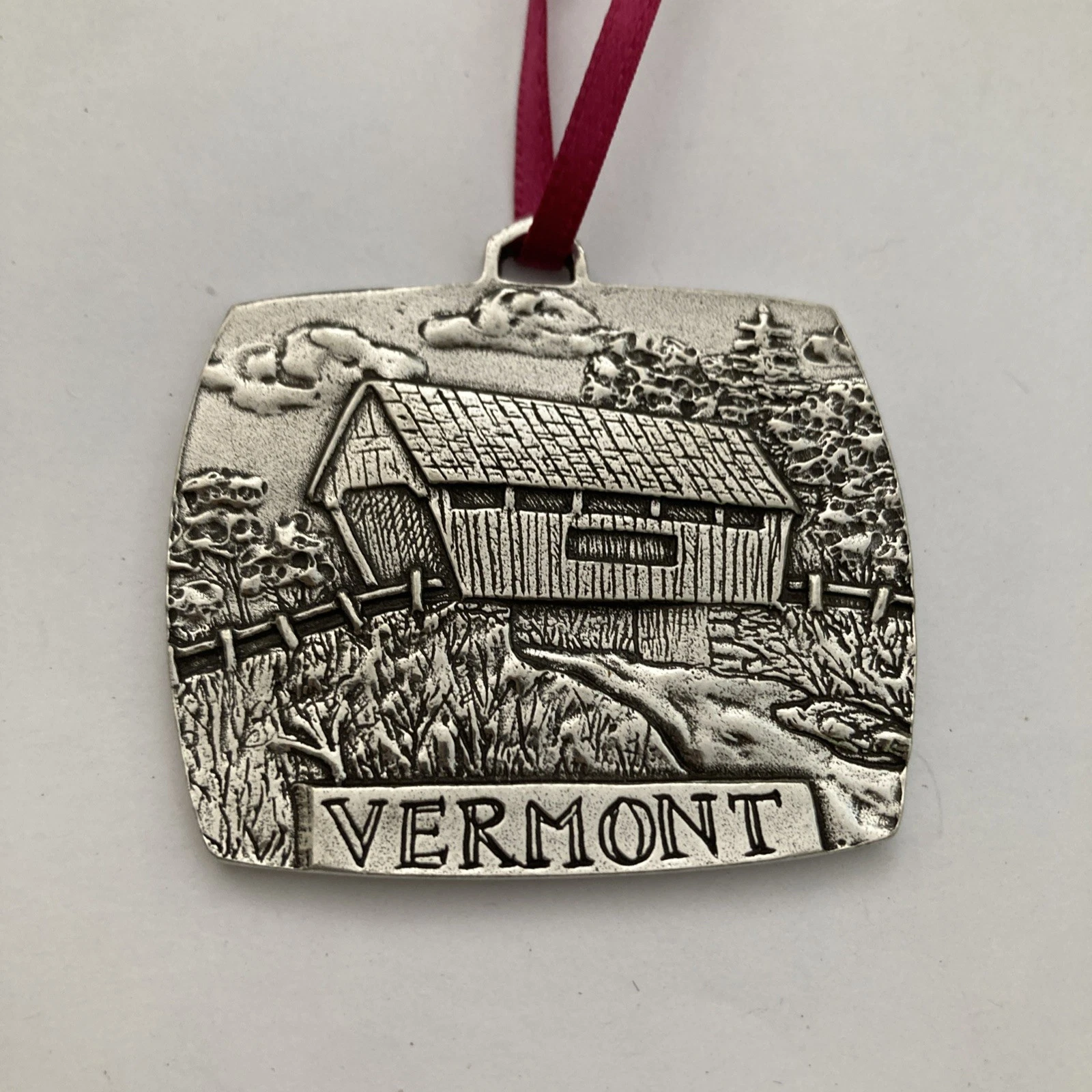 Danforth Pewter Covered Bridge Ornament