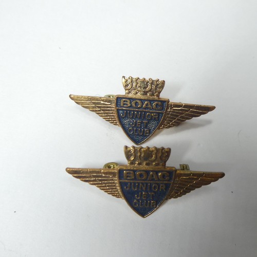 BOAC Junior Jet Club Wings 2 PAIRS Pin Metal Badge Vtg British Overseas Airways - Picture 3 of 6