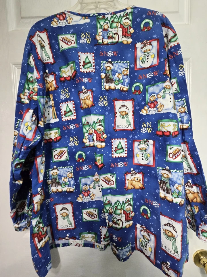 Jaqueta esfoliante Cherokee tamanho 2XL-NATAL neve/urso encaixe frontal no peito 29"/L 29,5" - Imagem 2 de 4