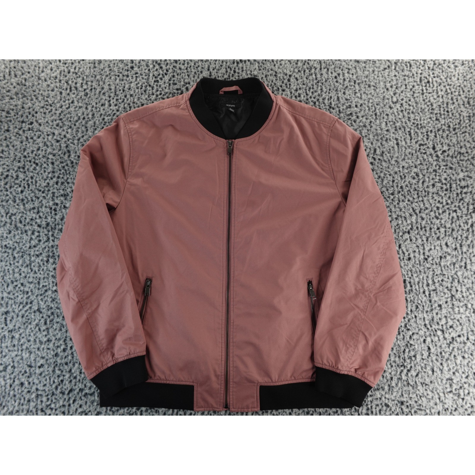 Pink Full Zip Ribbed Collar & Cuffs Men's Xl