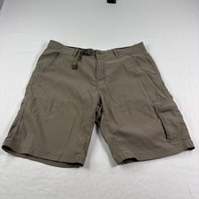 prAna Cargo Shorts Mens Size 38 Brown Stretch Zion Belted Outdoor Hiking Trail