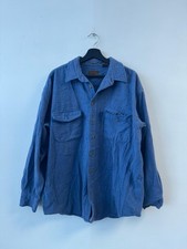 Vintage St John's Bay Mens XL Blue Cotton Chamois Button Front Flannel Fleece