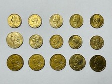FRANCE 5, 10 CENTIMES 1960s-80s RANDOM DATES LOT OF 15 COINS Alum/Bronze LF1