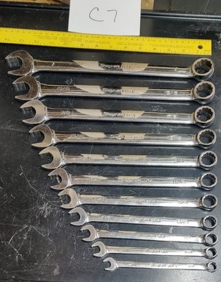 Snap-On Tools SAE Combination Wrench Set 12 Point Flank Drive Plus 11pc SOEX711