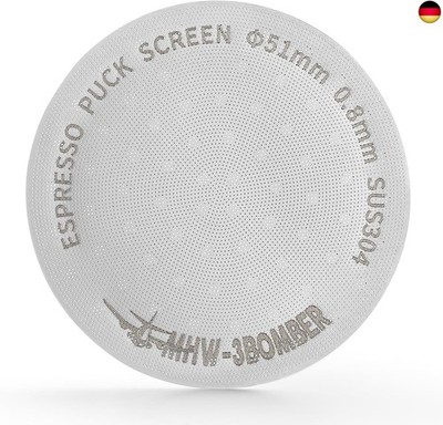 MHW-3BOMBER Puck Screen 51mm, 0.8mm Edlstahl 180?m Espresso Sieb für 