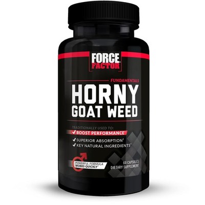 Force Factor Horny Goat Weed for Men, Natural 60 Count (Pack of 1), Black