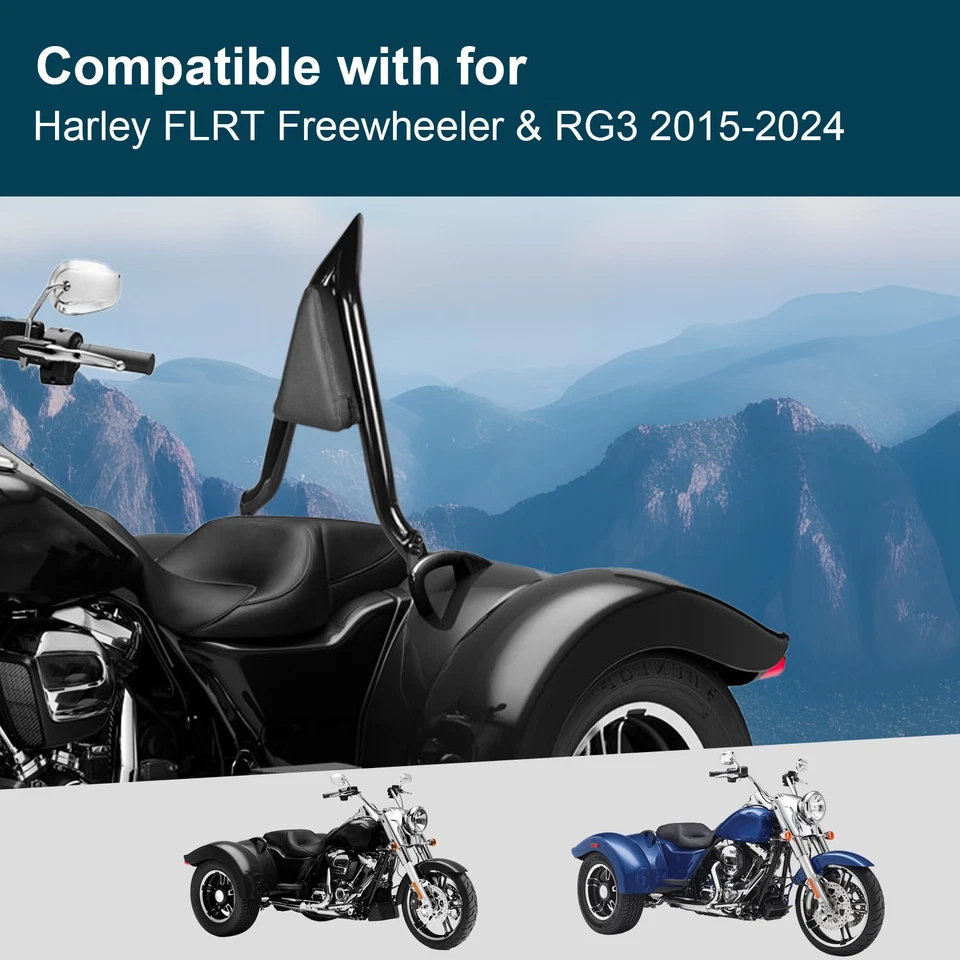 Detachable Sissy Bar Backrest For Harley Freewheeler FLRT Road Glide 3 2015-2025 Foto 3 de 4