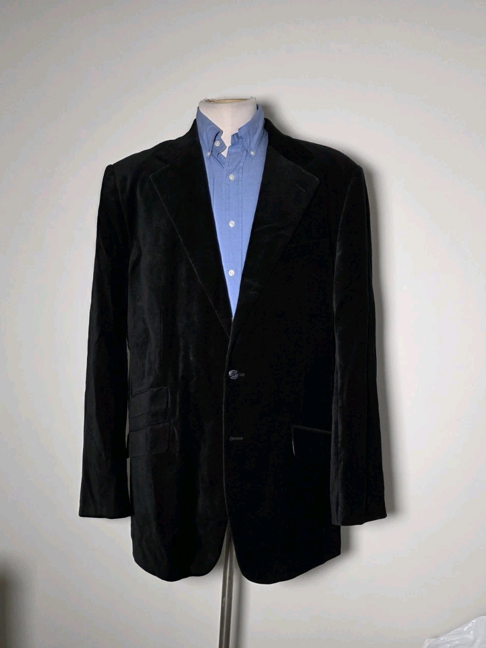 3xl 48L Dragonfly Velvet Black Purple Lining Smoking Blazer sport Coat Jacket image 2
