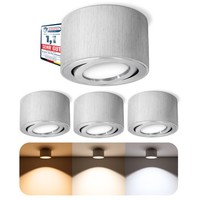 4X CELI-1A Led Aufbauspot GebüRstet 6W Dimmbar Warm/Neutral/Kalt Spot Strahler